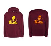 Felpa Mister Zdenek Zeman granata bordeaux con cappuccio o girocollo Allenatore