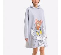 Felpa morbida lunga con cappuccio Tom & Jerry Grigio S Motif