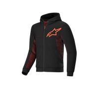 Alpinestars Chrome Air Sport Felpa con cappuccio e zip da moto, nero/rosso neon, S