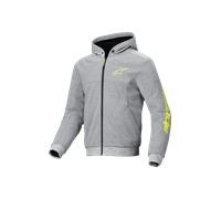 Alpinestars Chrome V2 Sport Felpa con cappuccio e zip da moto, grigio-giallo, taglia 5XL per maschi