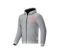 Alpinestars Felpa da moto Chrome V2 Sport con cappuccio e zip Grigio-Rosso Taglia XL Uomo
