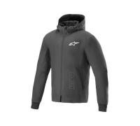 Alpinestars Radium Tech Felpa con cappuccio e zip da moto, nero-bianco, taglia 3XL per maschi