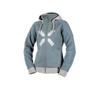 IXS Rapid 1.0 Felpa con cappuccio e zip da moto da donna, blu/grigio chiaro, Taglia M
