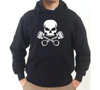 Felpa Motors KV62 Skull Teschio Pistoni Meccanico Bandiera Pirati