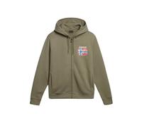 Felpa Napapijri Guiro Hoodie Misto Cotone Verde Militare