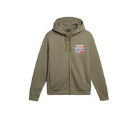 Felpa Napapijri Guiro Hoodie Misto Cotone Verde Militare
