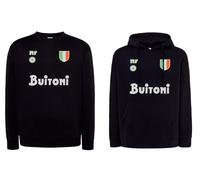 FELPA NAPOLI anni 80 scudetto MARADONA calcio 87 nera cappuccio o senza 10 coppa