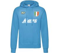 FELPA NAPOLI anni 80 scudetto MARADONA calcio MARS azzurra con cappuccio