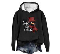 Felpa Natale da Donna, Felpe con Cappuccio Donna Classico Versatile Pullover Stampa Maniche Lunghe con Coulisse Top Camicetta Hoodie Camicia Pullover Sweatshirt per Lo Streetwear