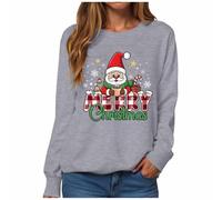 Felpa Natale Donna Babbo Tazza Cioccolata Girocollo Maniche Lunghe | Pullover Morbido Collo Tondo Polsini Costine, Stampa Personaggio Tazza Berretto, Casa Feste Scuola, Comfort Dicembre Gennaio
