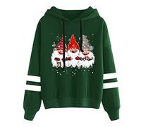 Felpa Natale Donna, Felpa Donna con Cappuccio Invernale Elegant Taglia Forti alla Moda Stampato Pullover Manica Lunga Grinch Natale Stampato Sportivo Felpa Oversize Donna per Il Tempo Libero