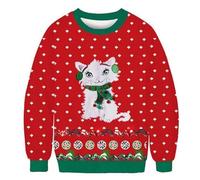 Felpa Natale per Uomo Oversize, Maglione Senza Cappuccio per Uomo con Stampati novità Felpe Manica Lunga Calda Christmas Maglia Sweatshirt Maglioni Hoodie per Natalizi Feste E Regali