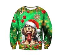 Felpa Natale Uomo, Maglione di Natale Uomo Maglione Natalizio Divertente da Uomo Pullover Natalizio Brutto Felpa Girocollo Maglione Natale Brutto Maglieria Maglioncino Invernali per Donna Uomo