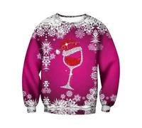 Felpa Natale Uomo, Maglione Natalizio Unisex Natale Felpe Ugly Funny Manica Lunga Brutto Christmas Pullover Maglione Girocollo Maglione Natalizio Brutto Maglieria Maglioncino Invernali per Donna Uomo