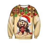 Felpa Natale Uomo, Maglione Uomo Natale Maglione Natalizio Divertente da Uomo Pullover Natalizio Brutto Felpa Girocollo Maglione di Natale Brutto Unisex Maglieria Maglioncino Invernali per Donna Uomo