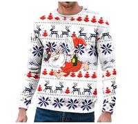 Felpa Natale Uomo, Maglioni di Natale Uomo Maglione Natalizio Divertente da Uomo Pullover Natalizio Brutto Maglione Girocollo Maglione Brutto di Natale Maglieria Maglioncino Invernali per Donna Uomo