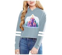 Felpa Natalizia Con Cappuccio Bambina Invernali Maniche Lunghe Hooded Sweatshirt Bambini E Ragazzi Morbidi Elegante Baggy Comoda Casual Sportivo Pullover Bluse 3-14 anni (Light Blue, 4-5 Years)
