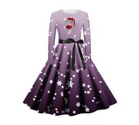 Felpa natalizia da donna, con cappuccio, per il tempo libero, con stampa floreale, abito natalizio, a maniche lunghe, mini abiti natalizi