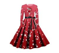 Felpa natalizia da donna, con cappuccio, per il tempo libero, con stampa floreale, abito natalizio, a maniche lunghe, mini abiti natalizi