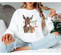 Felpa natalizia da donna Jingle All The Way Donkey maglione festivo