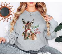 Felpa natalizia da donna Jingle All The Way Donkey maglione festivo