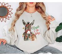 Felpa natalizia da donna Jingle All The Way Donkey maglione festivo