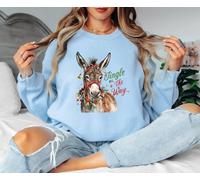 Felpa natalizia da donna Jingle All The Way Donkey maglione festivo