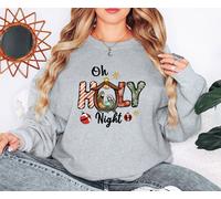 Felpa natalizia da donna Oh Holy Night maglione da donna per presepe religioso