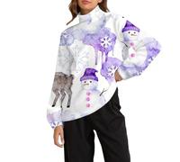 Felpa natalizia da donna oversize con collo a lupetto felpa natalizia divertente maglione a tema natalizio camicie a maniche lunghe pullover per le vacanze maglione accogliente maglione natalizio