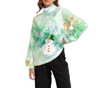 Felpa natalizia da donna oversize con collo a lupetto felpa natalizia divertente maglione a tema natalizio camicie a maniche lunghe pullover per le vacanze maglione accogliente maglione natalizio