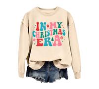 Felpa natalizia da donna oversize in My Christmas Sweatshirt carina camicia grafica retrò da donna girocollo alla moda amante di Natale vacanze pullover costume per feste per interni ed esterni regali