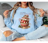 Felpa natalizia da donna Stay Merry And Bright Hedgehog maglione da donna