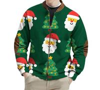 Felpa natalizia da uomo, vestibilità ampia, a maniche lunghe, con stampa 3D, felpa per attività all'aperto, abbigliamento da festa, pullover per regali di Natale all'aperto, Mr3, L