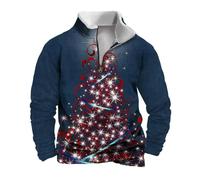 Felpa natalizia da uomo, vestibilità ampia, alla moda, alla moda, con stampa 3D, a maniche lunghe, per feste, costumi per regali di Natale all'aperto, Marina Militare, XXL