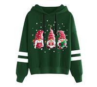 Felpa Natalizia Donna, Felpe Donna con Cappuccio Pullover Classico Versatile Pullover Stampa Maniche Lunghe con Coulisse Top Camicetta Hoodie Camicia Maglia Felpata Donna per Lo Streetwear