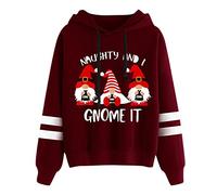 Felpa Natalizia Donna, Felpe Donna con Cappuccio Pullover Elegant Taglia Forti alla Moda Stampato Pullover Manica Lunga Grinch Natale Stampato Sportivo Felpe Oversize Donna per Il Tempo Libero