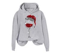 Felpa Natalizia Donna, Felpe Donna con Cappuccio Pullover Elegant Taglia Forti alla Moda Stampato Pullover Manica Lunga Grinch Natale Stampato Sportivo Felpa Oversize Donna per Lo Streetwear