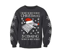 Felpa natalizia ispirata a Winter Is Coming Thrones, colore grigio, Grigio, XL