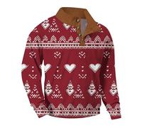 Felpa natalizia stampata da uomo con stampa natalizia su tutta la superficie, pullover con cappuccio classici modelli di vacanza tessuto confortevole per i tuoi abiti natalizi per regali di Natale per