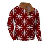 Felpa natalizia stampata da uomo con stampa natalizia su tutta la superficie, pullover con cappuccio classici modelli di vacanza tessuto confortevole per i tuoi abiti natalizi per regali di Natale per