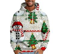 Felpa natalizia unisex con cappuccio, con cappuccio, da uomo, con coulisse, casual, con cappuccio, maglione natalizio alla moda, a maniche lunghe, cappotto autunnale, Mr3, XL