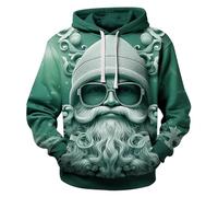 Felpa Natalizia Uomo Brutti Divertente con Cappuccio, Maglione Natalizio Vintage Tendenza Casual Felpa Confortevole Termica Elasticizzato Pullover Fantasia Natalizi con Tasche per Autunno E Inverno