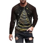 Felpa Natalizia Uomo Nuovo Offerte Maglietta con Stampa Natalizia Babbo Natale Pupazzo di Neve Felpa Natale Maglione Novità Stampato Unisex Xmas Pullover Manica Lunga Maglietta Tops Taglie Forti S-5XL
