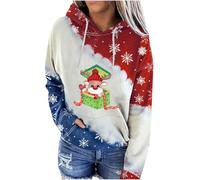 Felpa Natalizie da Donna, Felpa Donna con Cappuccio Autunnale Elegant Taglia Forti alla Moda Stampato Pullover Manica Lunga Grinch Natale Stampato Sportivo Felpa Leggera Donna per Il Tempo Libero