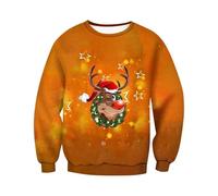 Felpa Natalizie Da Uomo, Felpa Uomo Senza Cappuccio Invernale Elegant Taglia Forti Alla Moda Stampato Pullover Manica Lunga Grinch Natale Stampato Sportivo Pullover Di Natale Per Stagione Fredda