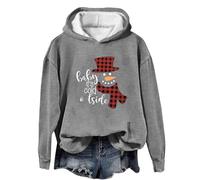 Felpa Natalizio Donna, Felpe con Cappuccio E Felpe per Donna Elegant Taglia Forti alla Moda Stampato Pullover Manica Lunga Grinch Natale Stampato Sportivo Felpa Elegante Donna per Uscire