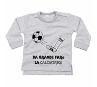 Felpa neonata da grande farò la calciatrice bianco nera