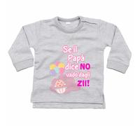 Felpa neonata personalizzabile con nome se il papà dice di no vado dagli zii