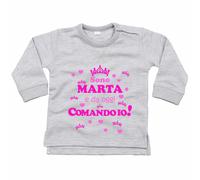 Felpa neonata personalizzata con nome da oggi comando io con corone