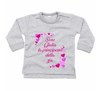 Felpa neonata personalizzata con nome e tanti cuori sono la principessa di zia